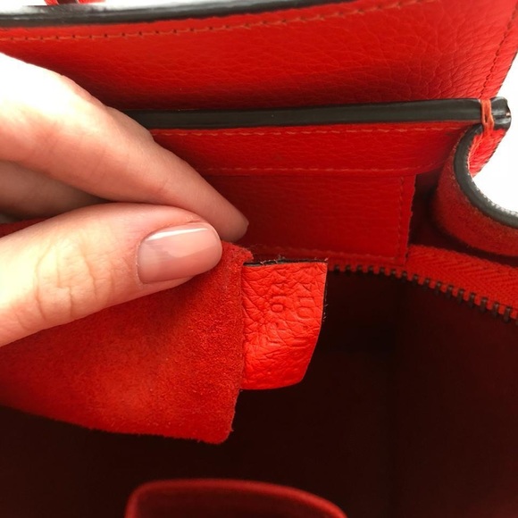 Celine Micro Red Luggage Tote - Picture 3 of 16